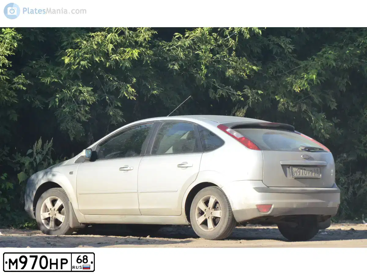 Фото автомобиля FORD FOCUS, 2006 — госномер М970НР68. Цвет: серебристый