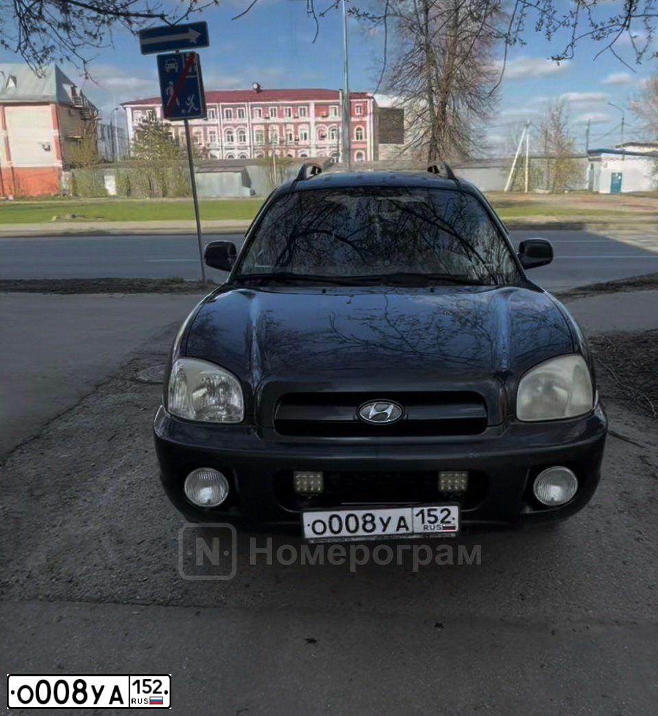 Фото автомобиля TAGAZ SANTA FE CLASSIC, 2008 — госномер О008УА152. Цвет: ТЕМНО-СЕРЫЙ