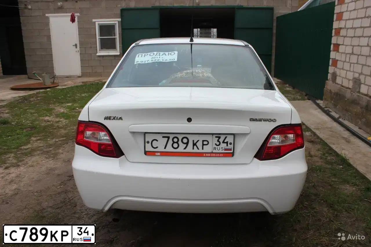 Фото автомобиля DAEWOO NEXIA, 2011 — госномер С789КР34. Цвет: Белый