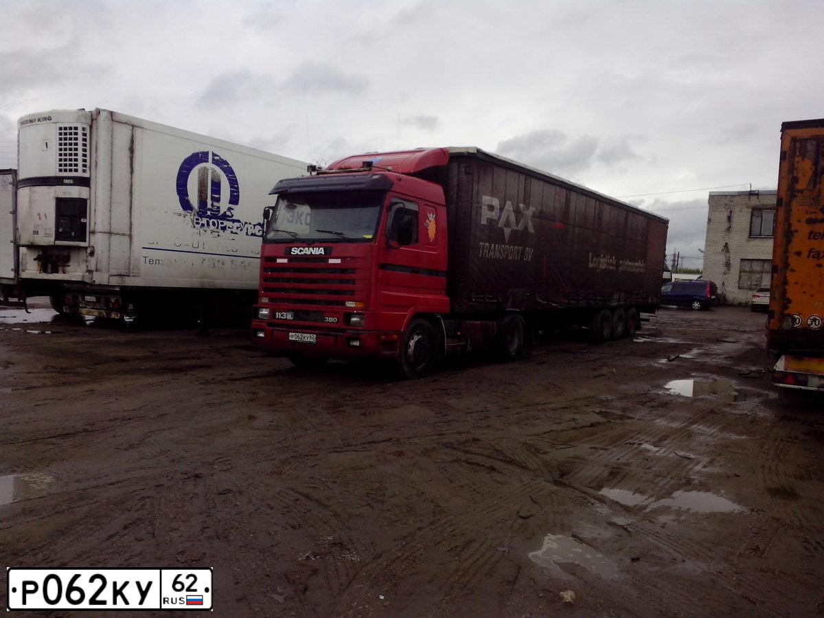 Фото автомобиля SCANIA SERIE R /4X2/, 1995 — госномер Р062КУ62. Цвет: Красный