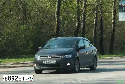Фото автомобиля VOLKSWAGEN POLO, 2015 — госномер В892ЕТ57. Цвет: ТЕМНО-СЕРЫЙ