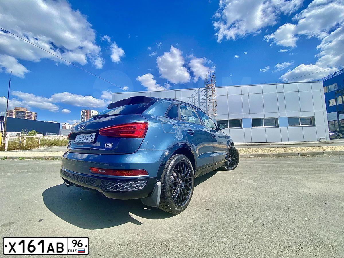 Фото автомобиля AUDI Q3, 2017 — госномер Х161АВ96. Цвет: СЕРО-СИНИЙ