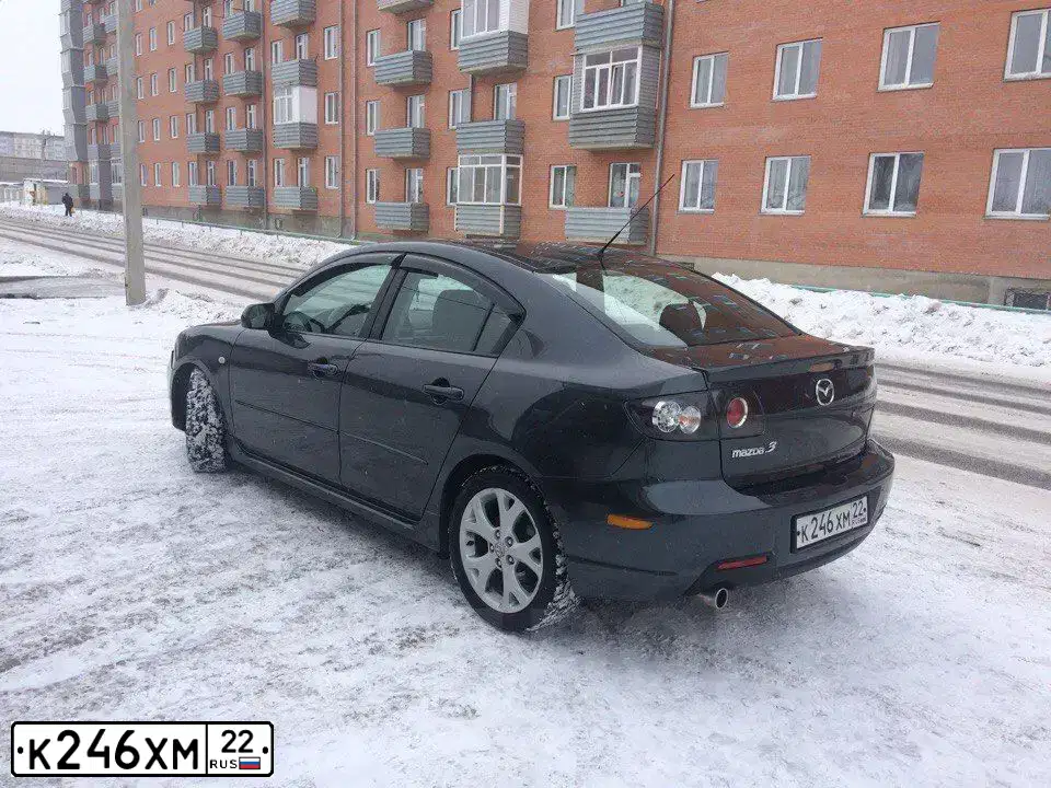 Фото автомобиля MAZDA 3, 2008 — госномер Т455СО199. Цвет: Серый