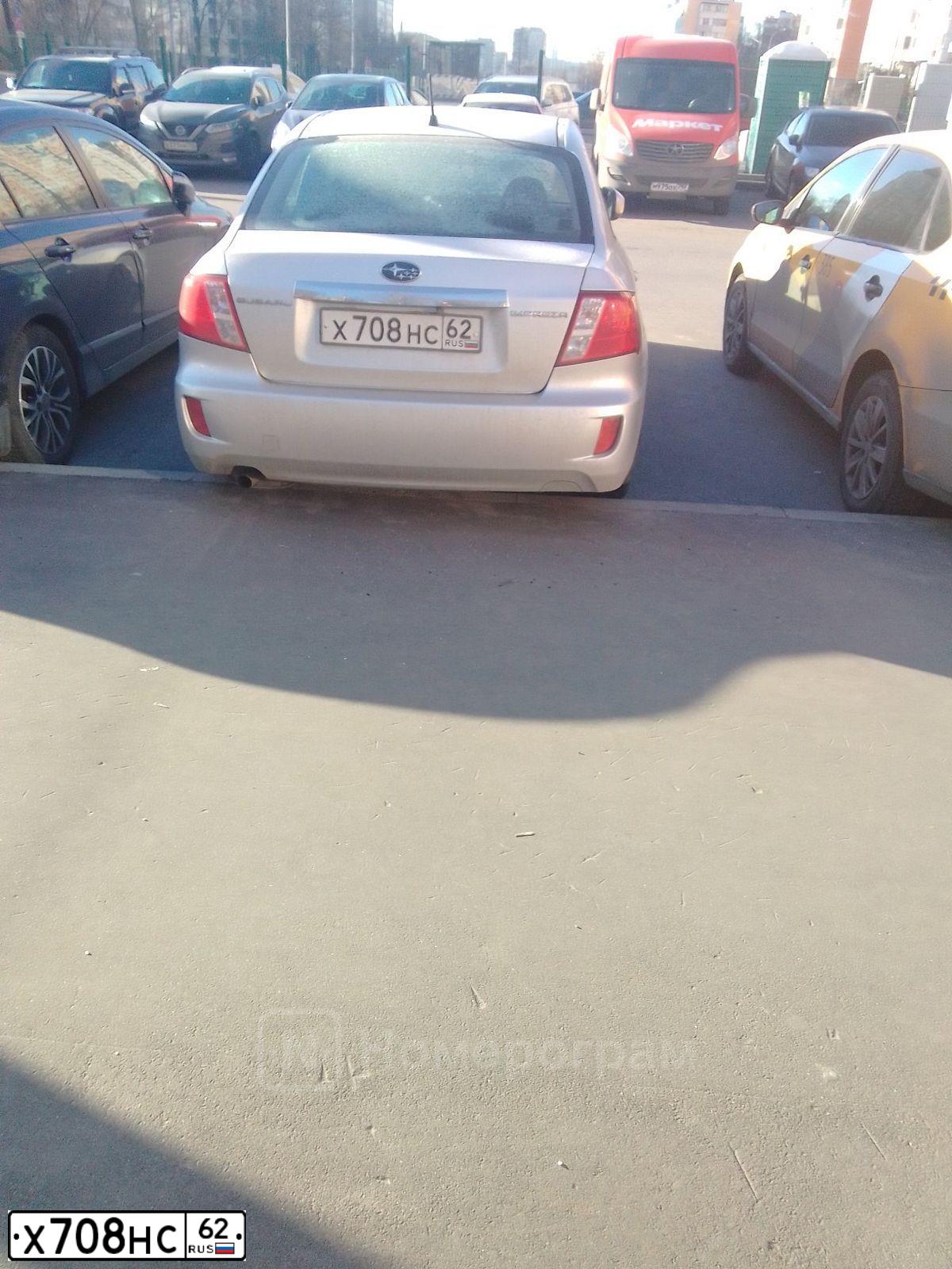 Фото автомобиля SUBARU IMPREZA, 2008 — госномер Х708НС62. Цвет: СЕРЕБРИСТЫЙ