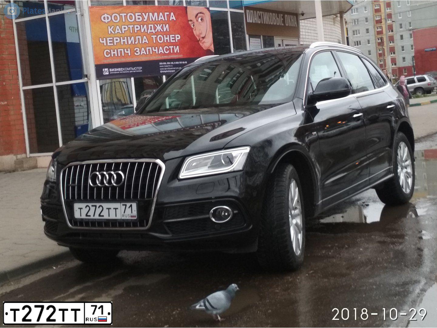 Фото автомобиля AUDI Q5, 2015 — госномер Е100МО71. Цвет: ЧЕРНЫЙ