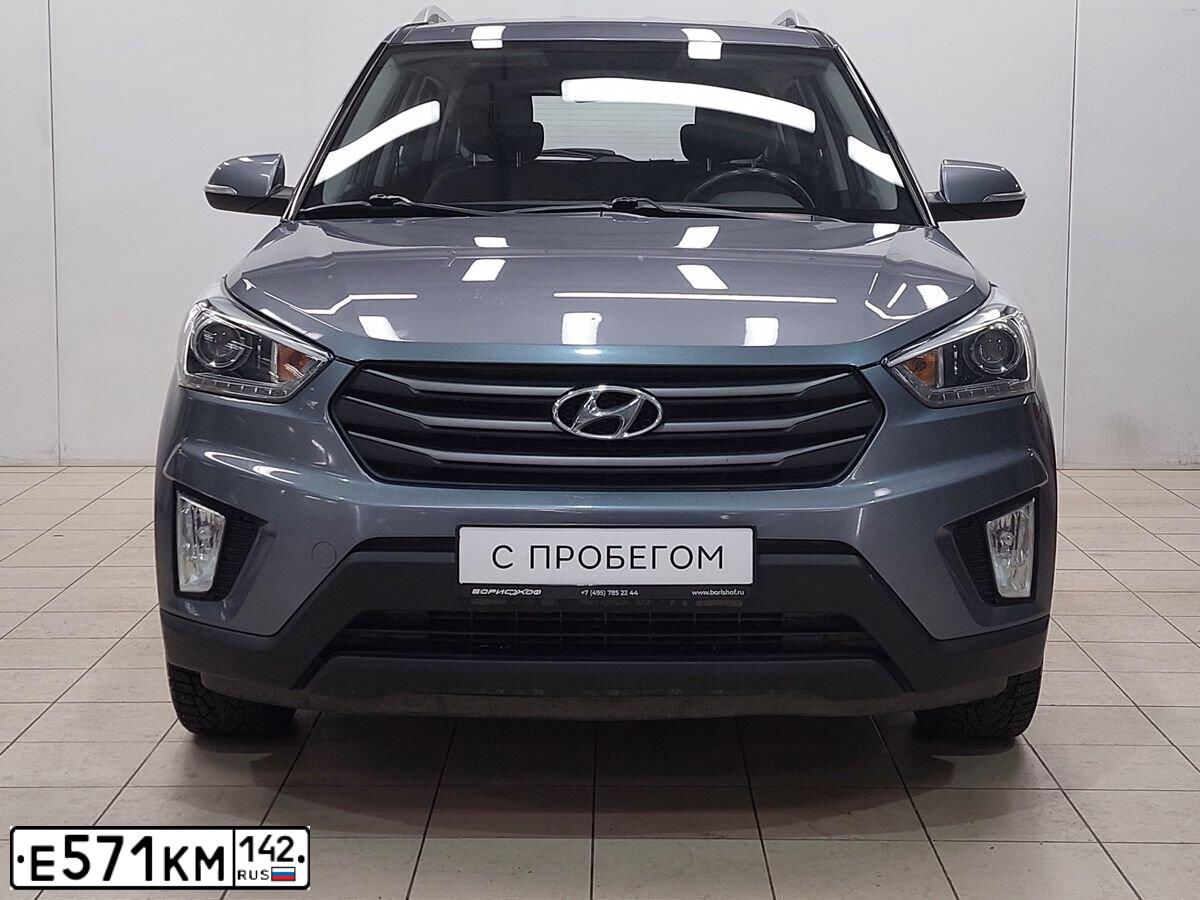 Фото автомобиля HYUNDAI CRETA, 2018 — госномер Е571КМ142. Цвет: Серый