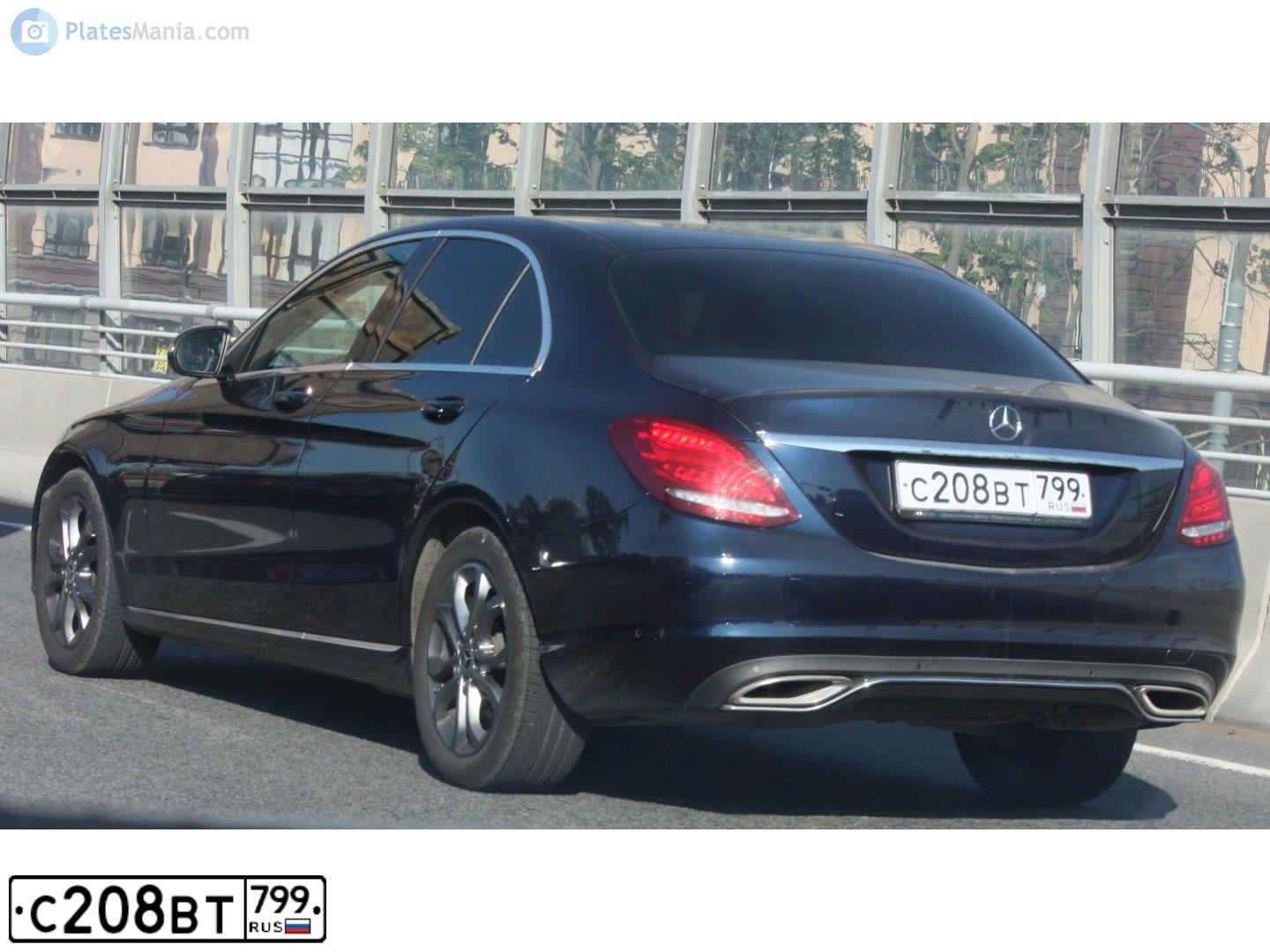 Фото автомобиля MERCEDES C-KLASSE, 2018 — госномер С208ВТ799. Цвет: синий