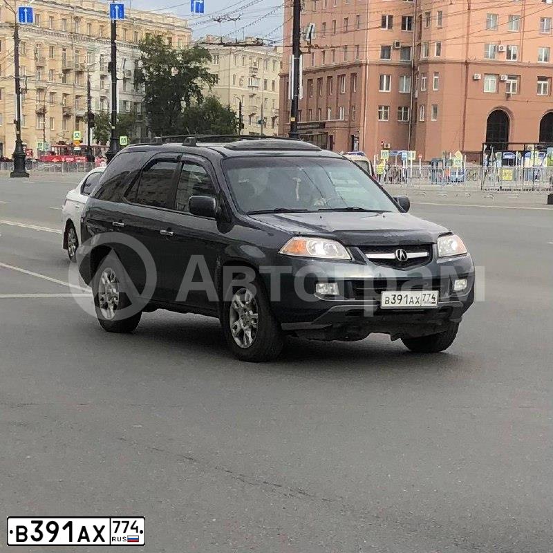 Фото автомобиля ACURA MDX, 2004 — госномер В391АХ774. Цвет: ТЕМНО-СЕРЫЙ
