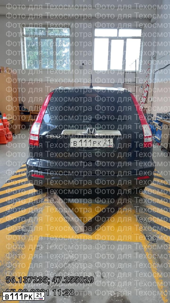 Фото автомобиля HONDA CR-V, 2008 — госномер В111РК21. Цвет: ЧЕРНЫЙ