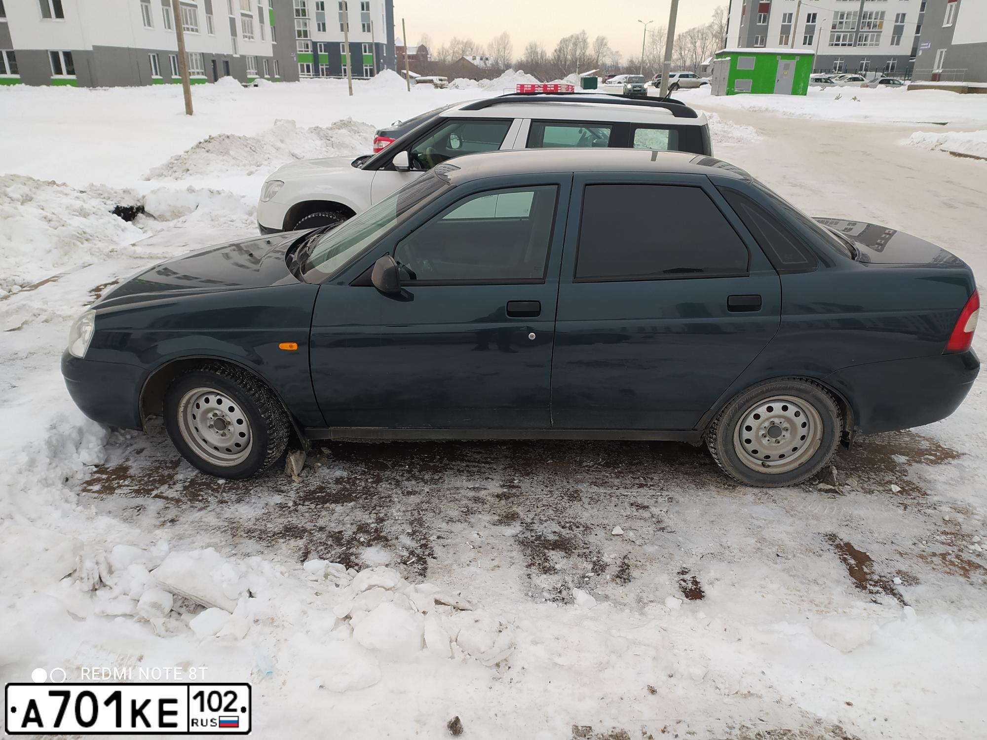 Фото автомобиля LADA 2170 PRIORA, 2007 — госномер А701КЕ102. Цвет: Темно-зеленый
