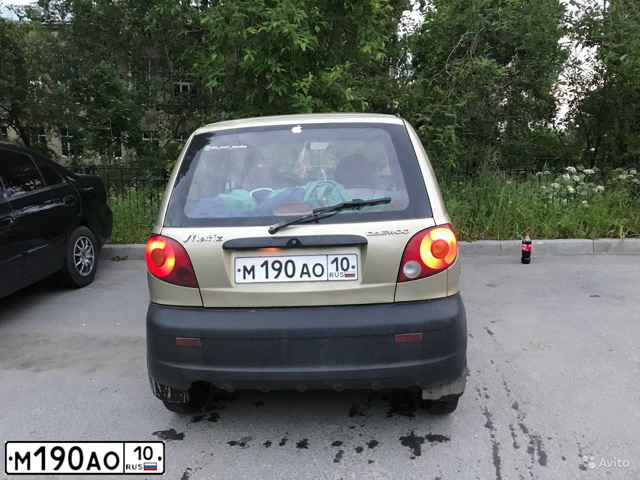 Фото автомобиля DAEWOO MATIZ, 2005 — госномер М190АО10. Цвет: ПЕСОЧНЫЙ