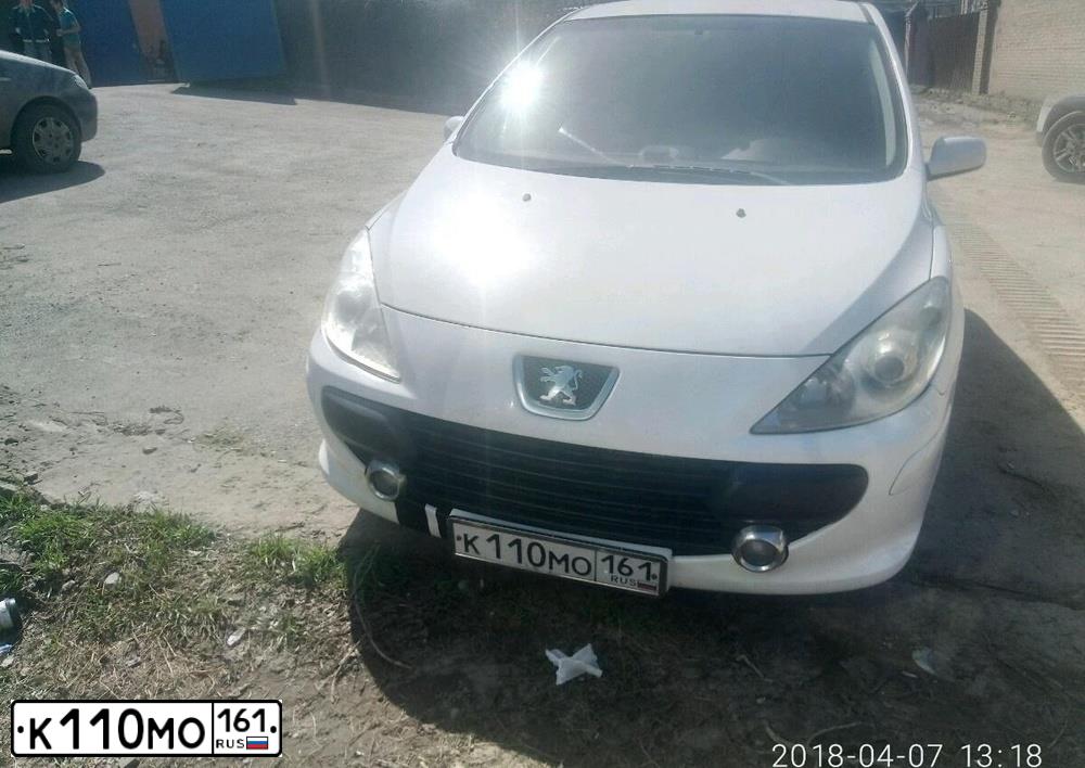 Фото автомобиля PEUGEOT 307, 2006 — госномер К307КК61. Цвет: Белый