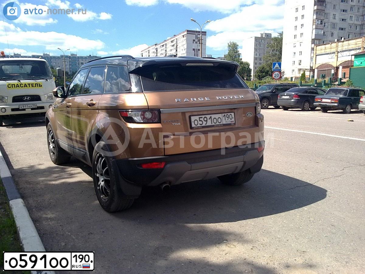 Фото автомобиля LANDROVER RANGE ROVER EVOQUE, 2014 — госномер О591ОО190. Цвет: КОРИЧНЕВЫЙ СВЕТЛЫЙ