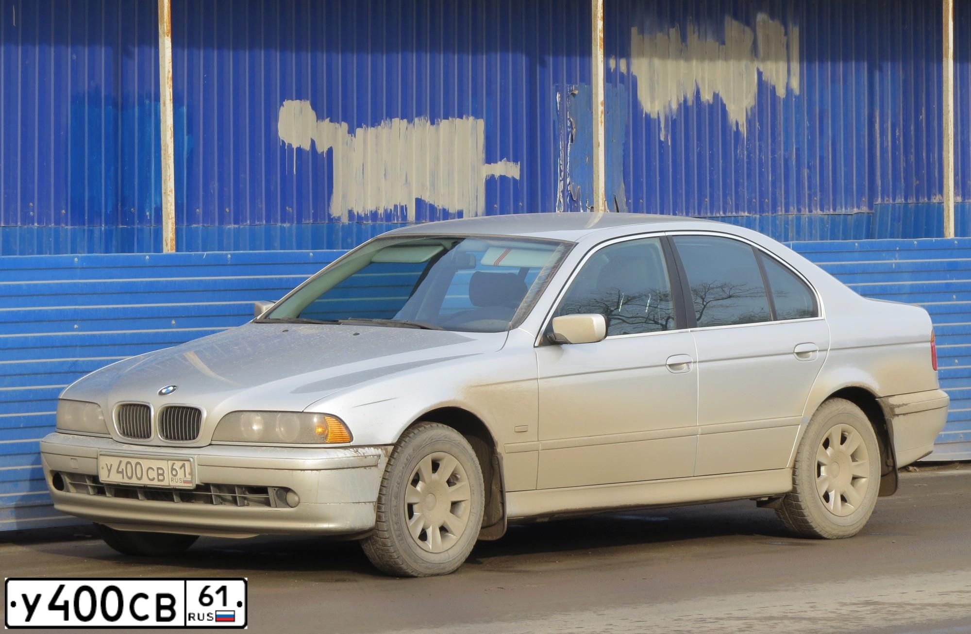 Фото автомобиля BMW SERIE 5, 2003 — госномер У400СВ61. Цвет: СЕРЕБРИСТЫЙ