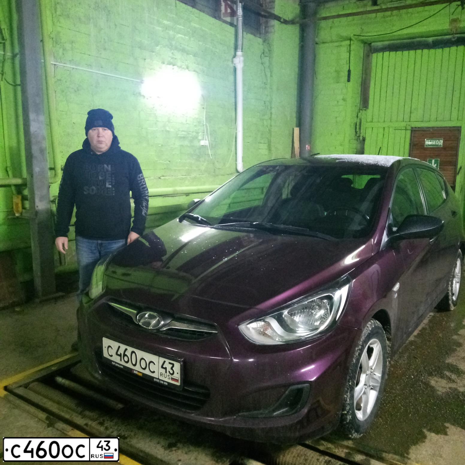 Фото автомобиля HYUNDAI SOLARIS, 2014 — госномер С460ОС43. Цвет: ФИОЛЕТОВЫЙ
