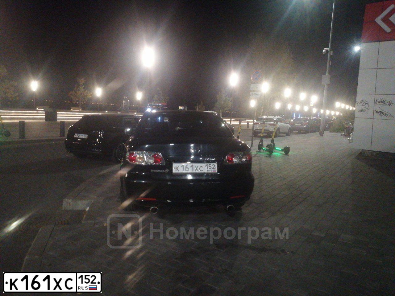 Фото автомобиля MAZDA 6, 2007 — госномер К161ХС152. Цвет: ЧЕРНЫЙ