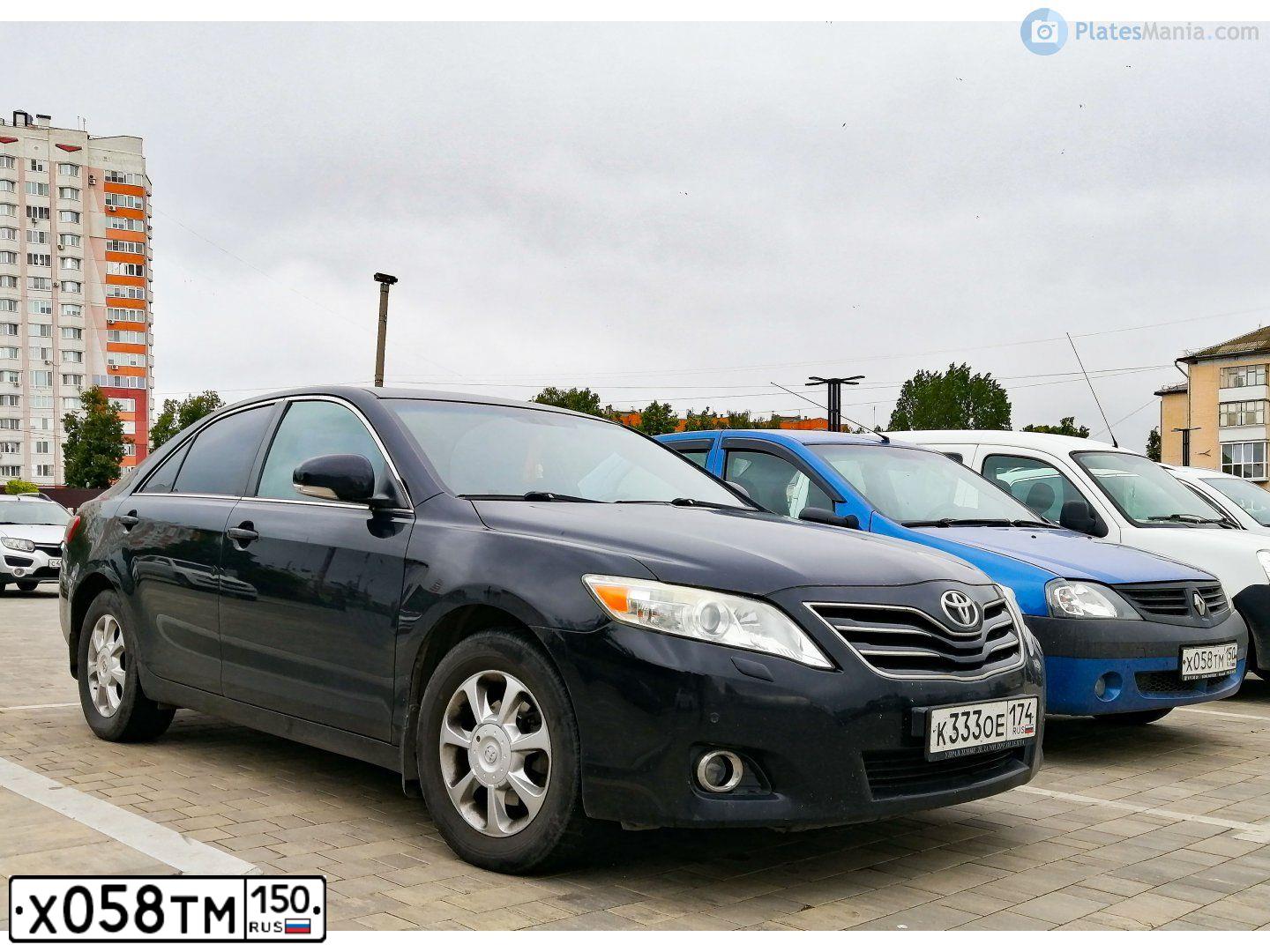 Фото автомобиля RENAULT LOGAN, 2008 — госномер Х058ТМ150. Цвет: синий