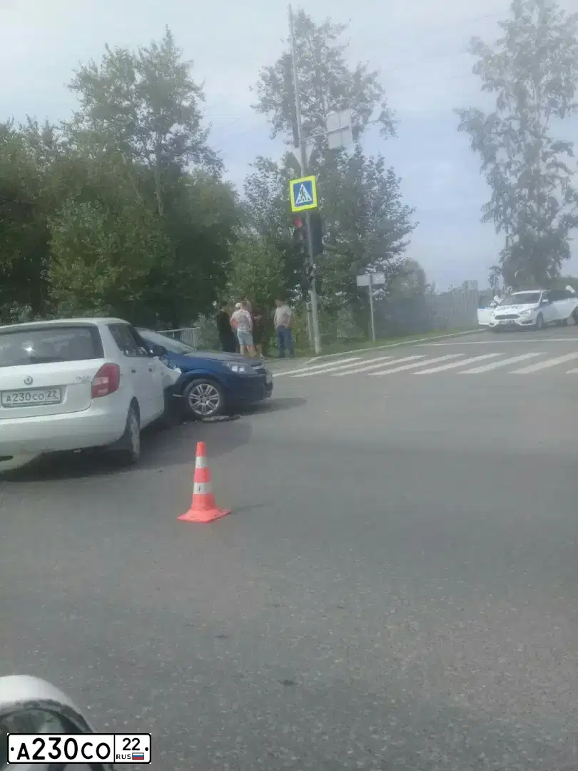 Фото автомобиля SKODA FABIA, 2009 — госномер А230СО22. Цвет: Белый
