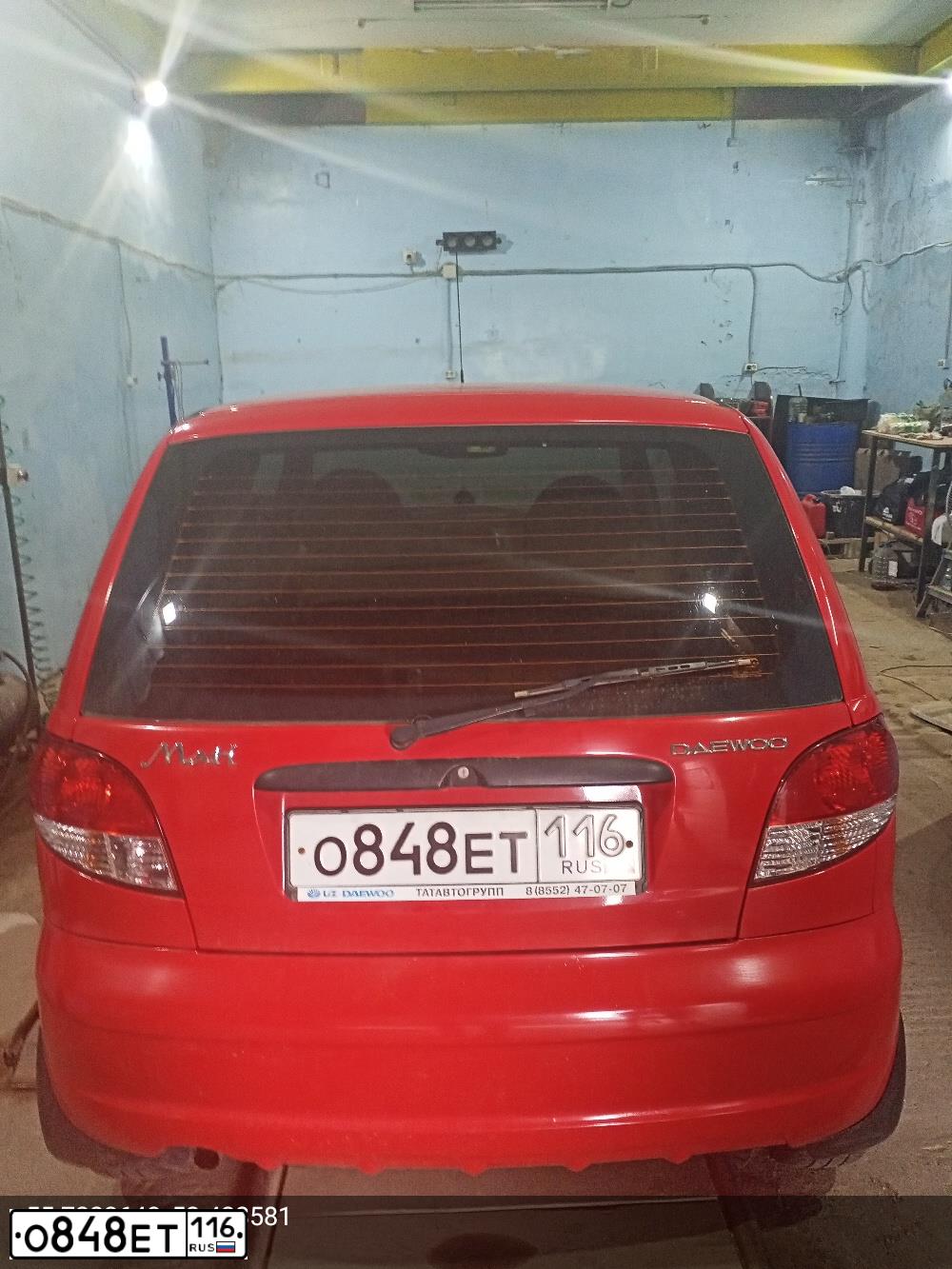Фото автомобиля DAEWOO MATIZ, 2011 — госномер О848ЕТ116. Цвет: ЯРКО-КРАСНЫЙ