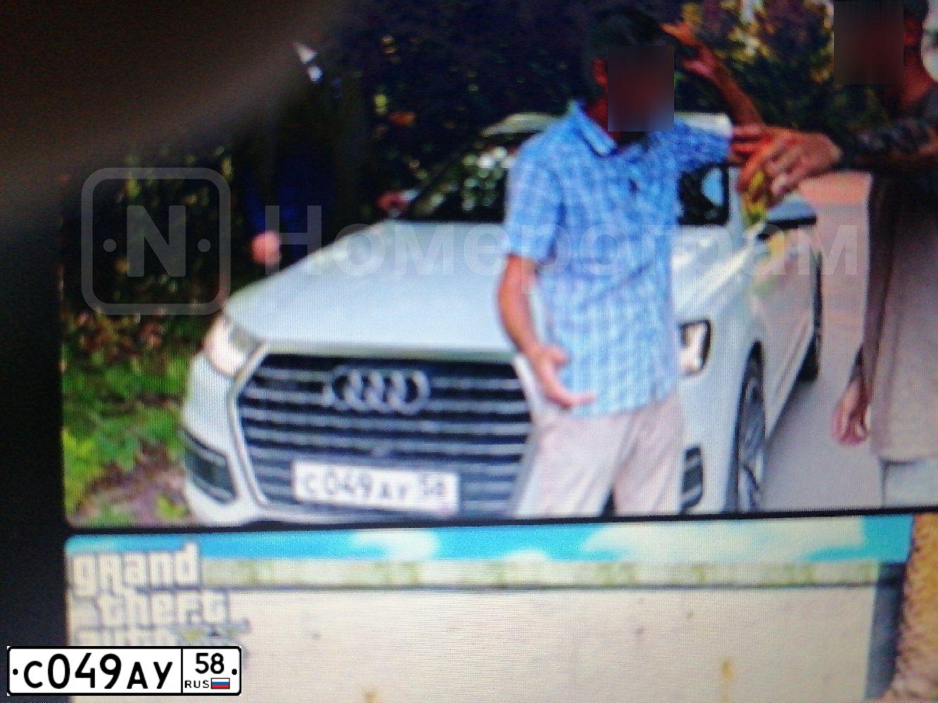 Фото автомобиля AUDI Q7, 2016 — госномер С049АУ58. Цвет: Белый