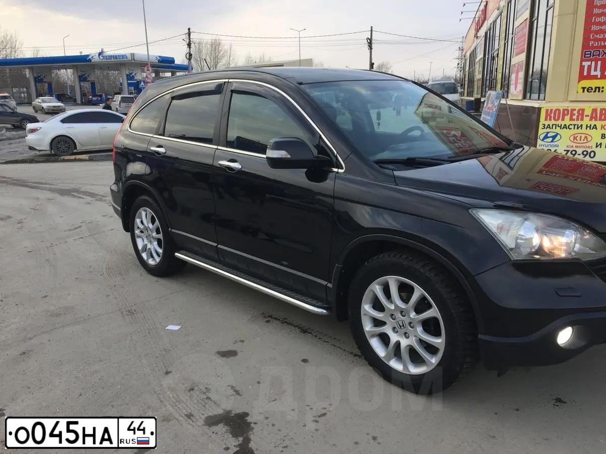 Фото автомобиля HONDA CR-V, 2008 — госномер О045НА44. Цвет: ЧЕРНЫЙ