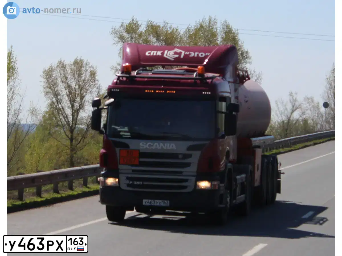 Фото автомобиля SCANIA SERIE P /4X2/, 2014 — госномер А592РК156. Цвет: Красный