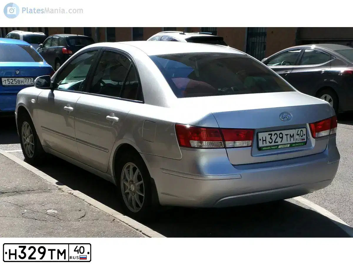 Фото автомобиля HYUNDAI SONATA, 2009 — госномер Н329ТМ40. Цвет: СЕРЕБРИСТЫЙ