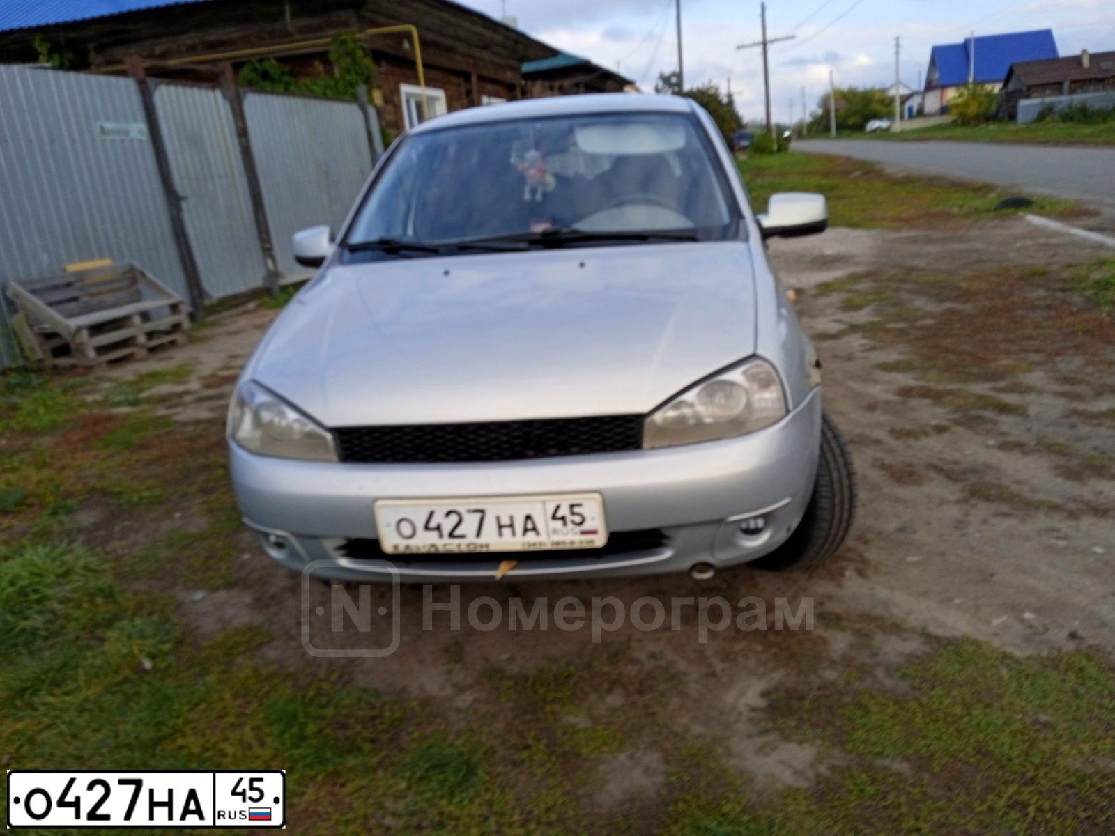 Фото автомобиля LADA 1117 KALINA, 2010 — госномер О427НА45. Цвет: СЕРЕБРИСТЫЙ