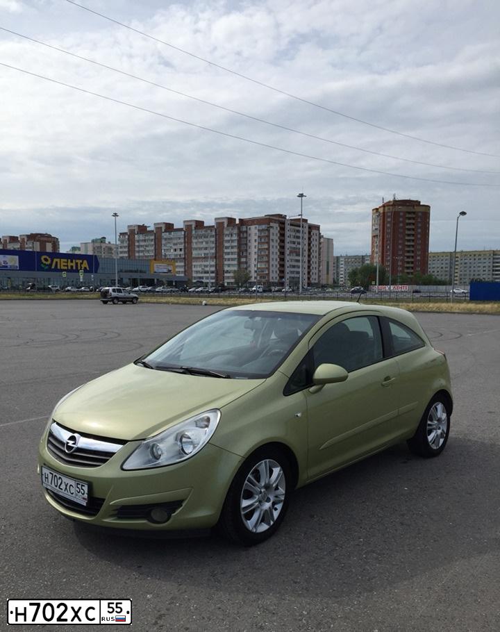 Фото автомобиля OPEL CORSA, 2007 — госномер Р082АК154. Цвет: СВЕТЛО-ЗЕЛЕНЫЙ