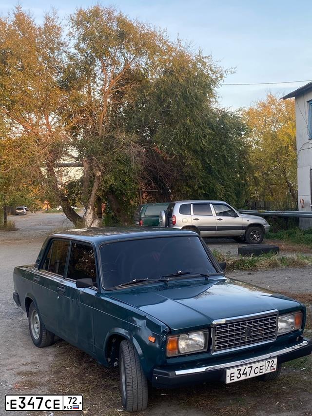 Фото автомобиля LADA 2107 LADA, 2007 — госномер Е347СЕ72. Цвет: ЗЕЛЕНЫЙ