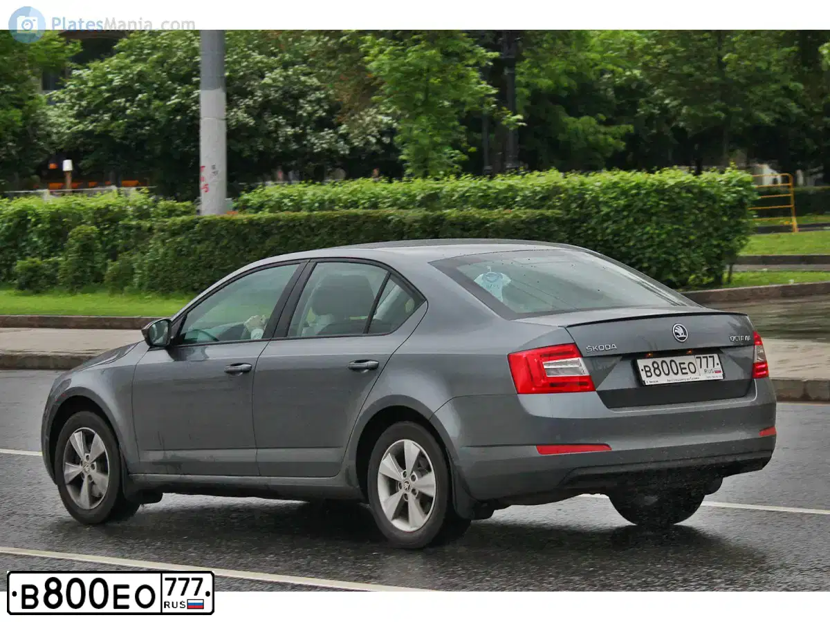 Фото автомобиля SKODA OCTAVIA, 2014 — госномер В800ЕО777. Цвет: СЕРЫЙ ТЕМНЫЙ