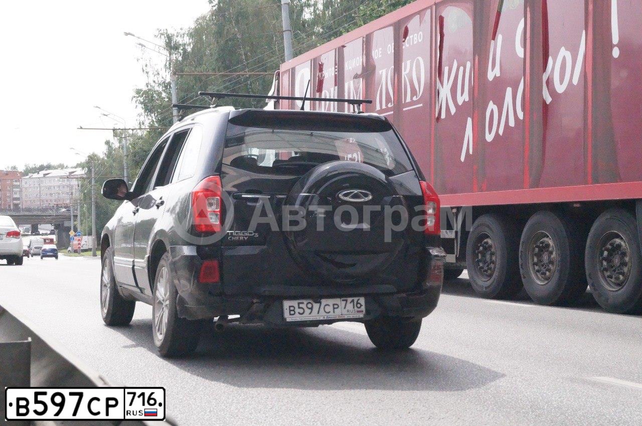 Фото автомобиля CHERY TIGGO, 2018 — госномер М097ТС716. Цвет: ЧЕРНЫЙ