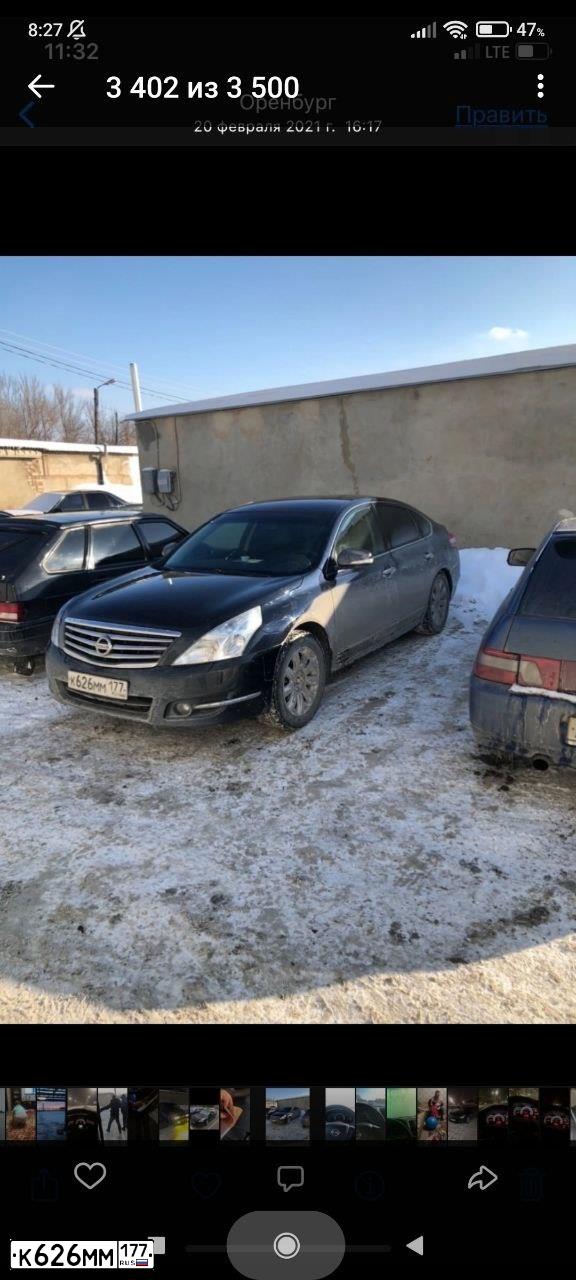 Фото автомобиля NISSAN TEANA, 2009 — госномер А498ОУ156. Цвет: ЧЕРНЫЙ