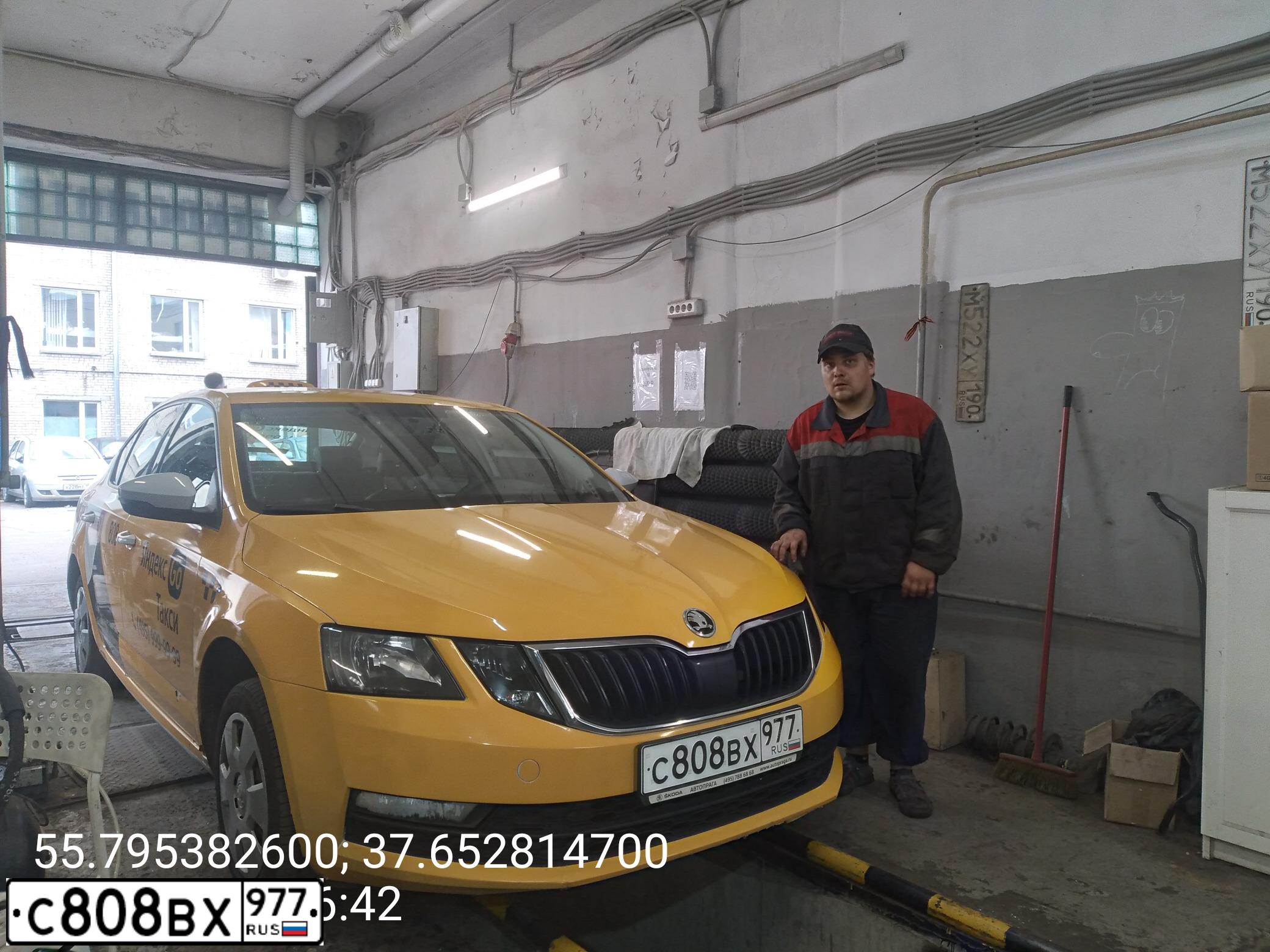 Фото автомобиля SKODA OCTAVIA, 2020 — госномер С808ВХ977. Цвет: ЖЕЛТЫЙ