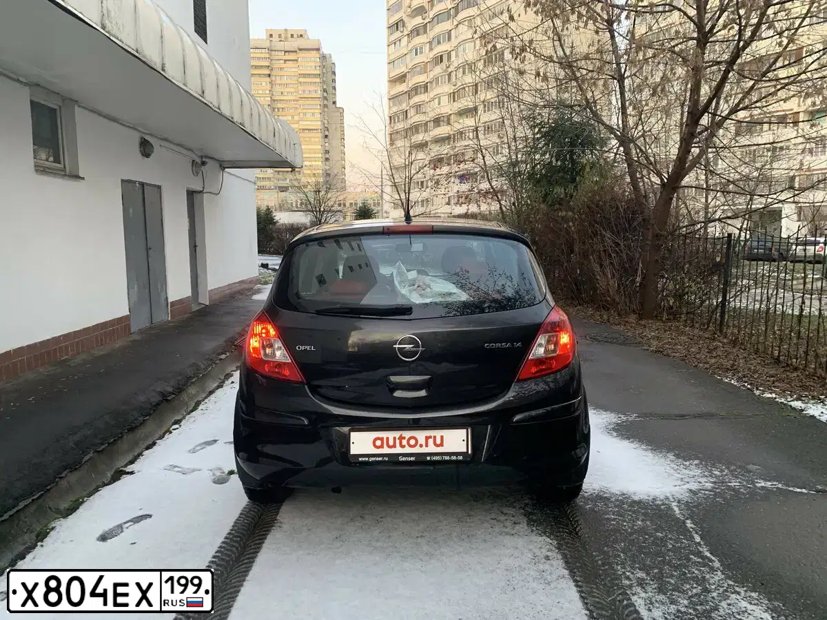 Фото автомобиля OPEL CORSA, 2008 — госномер Х804ЕХ199. Цвет: ЧЕРНЫЙ