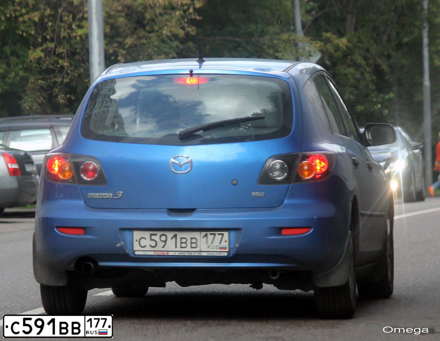 Фото автомобиля MAZDA 3, 2005 — госномер А714РТ67. Цвет: синий