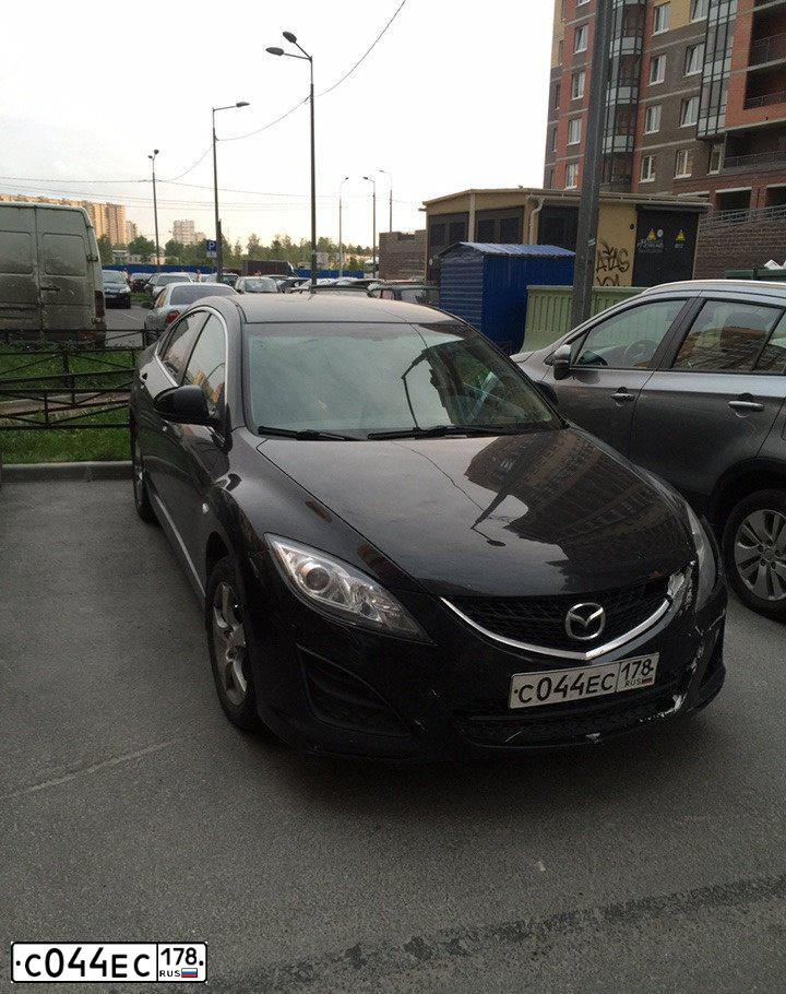 Фото автомобиля MAZDA 6, 2012 — госномер С044ЕС178. Цвет: ЧЕРНЫЙ