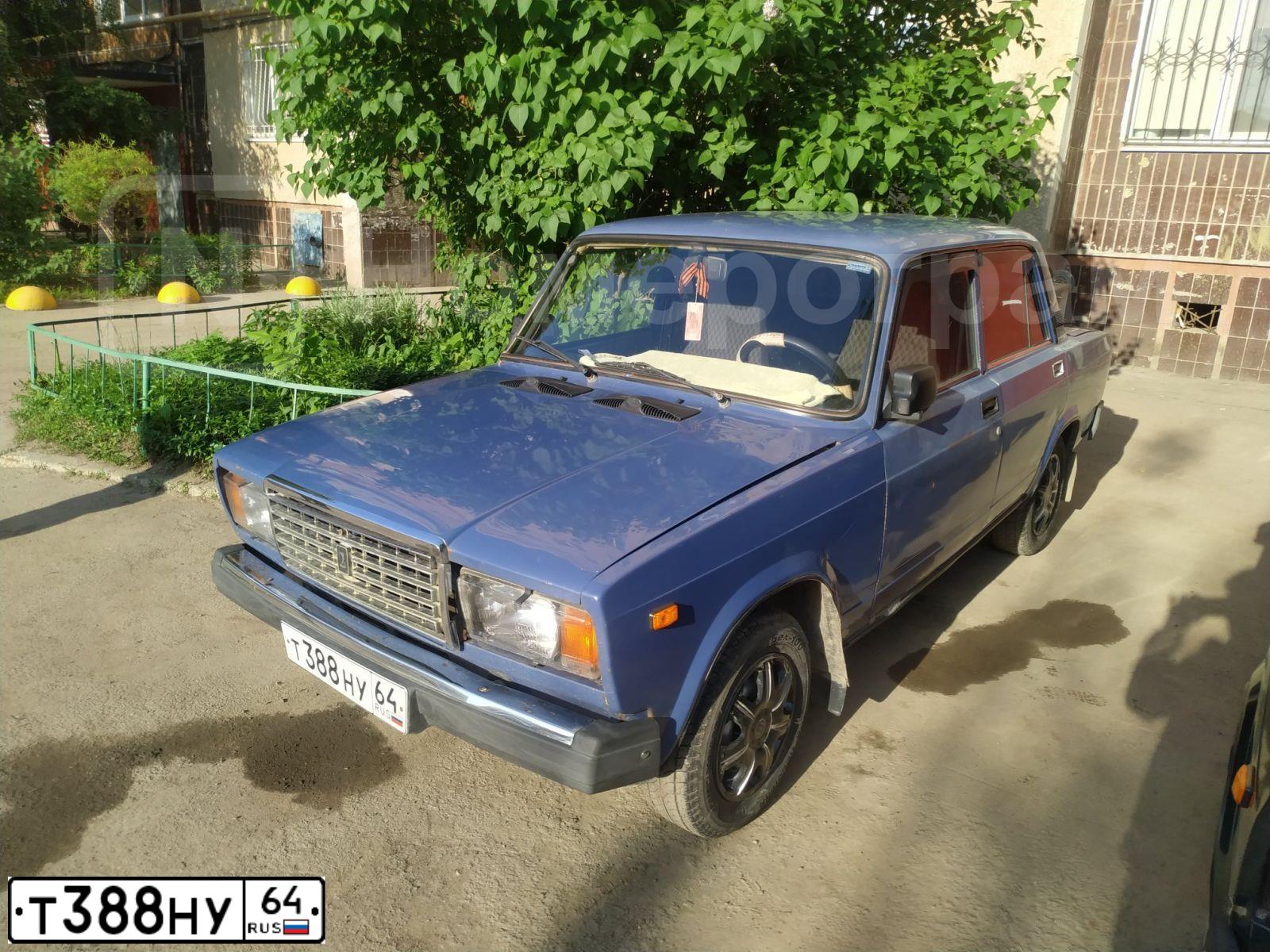 Фото автомобиля LADA 2107, 2005 — госномер Т388НУ64. Цвет: синий