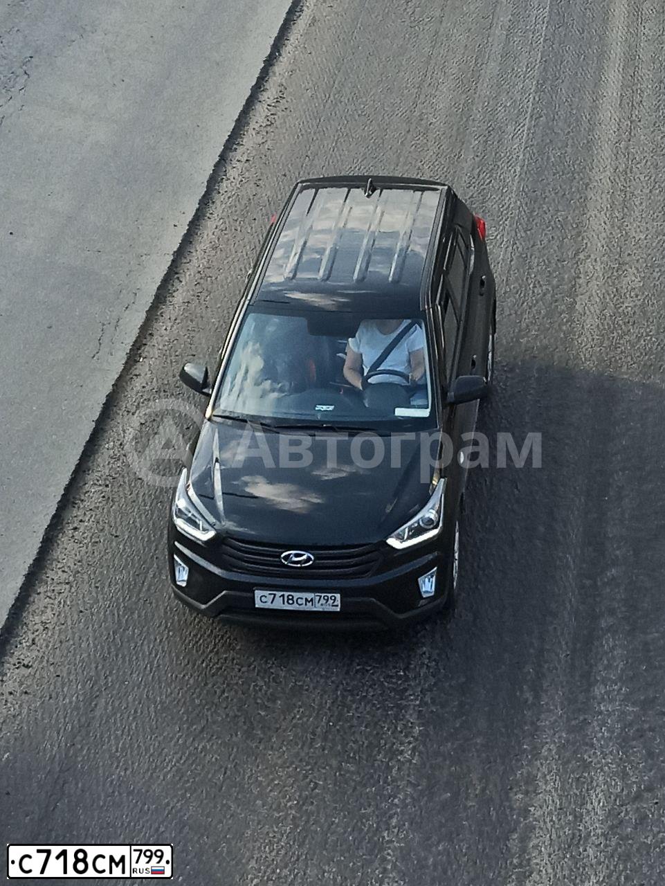 Фото автомобиля HYUNDAI CRETA, 2019 — госномер С718СМ799. Цвет: ЧЕРНЫЙ