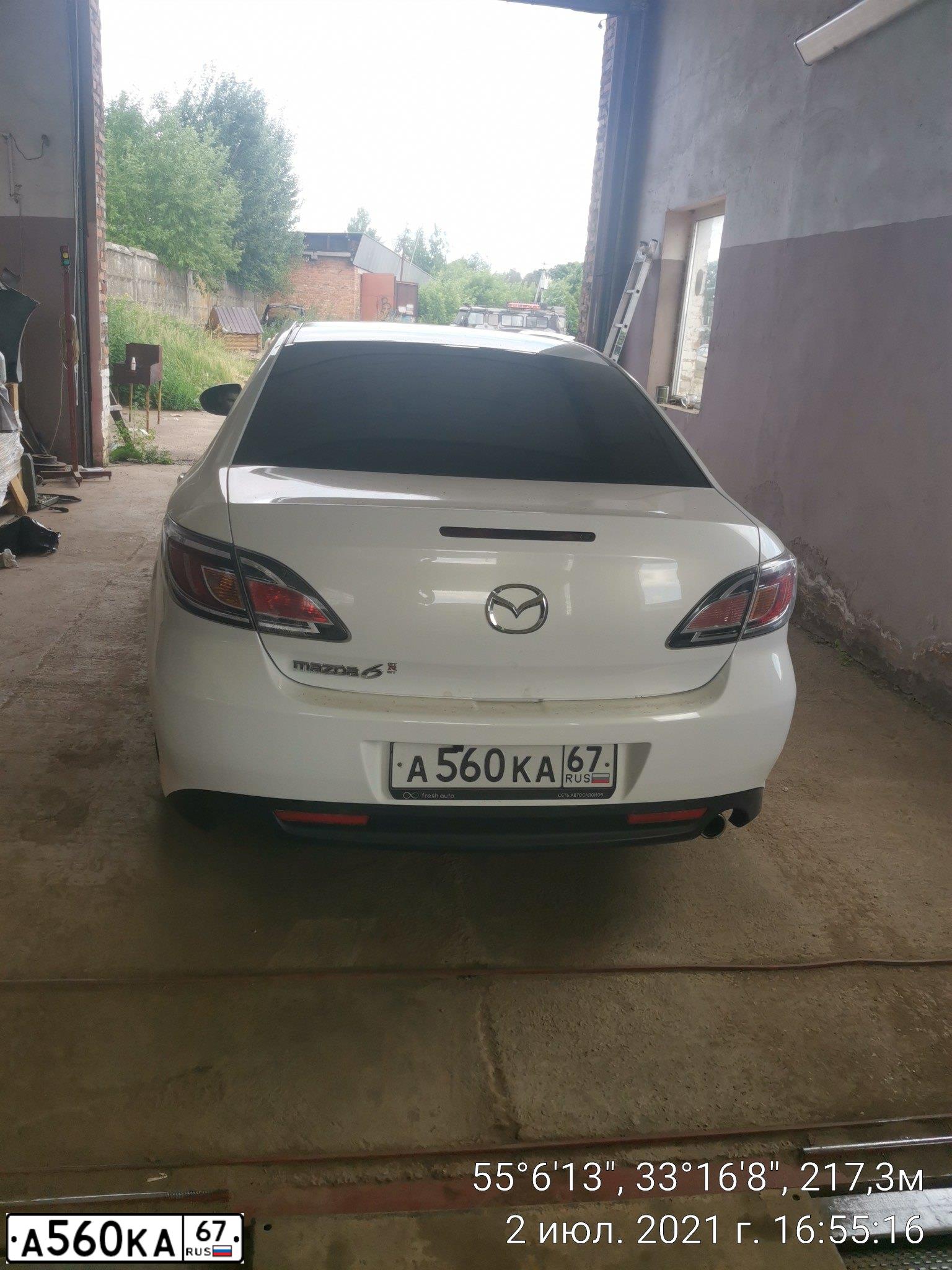 Фото автомобиля MAZDA 6, 2011 — госномер С580СК57. Цвет: Белый