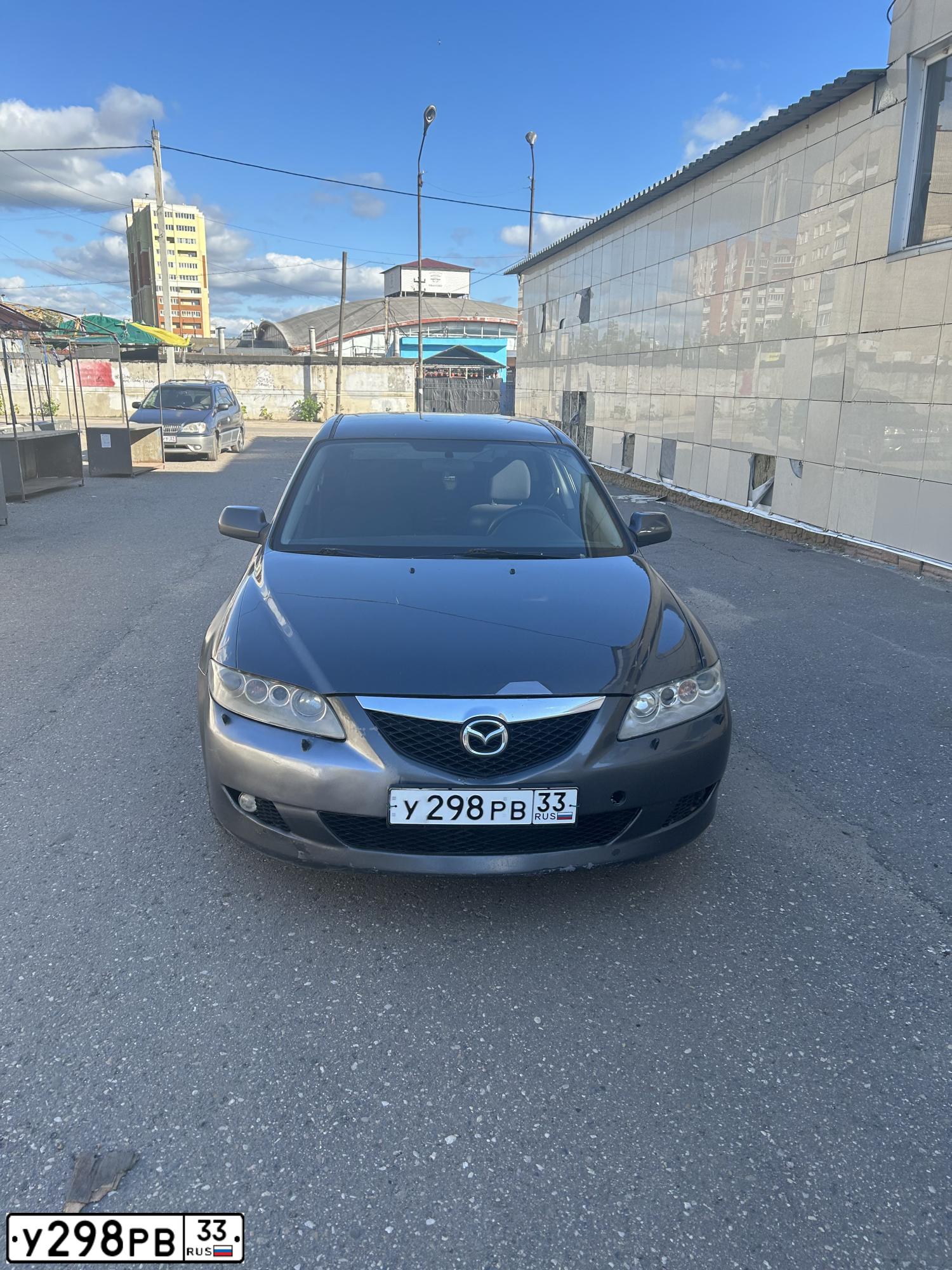 Фото автомобиля MAZDA 6, 2002 — госномер У298РВ33. Цвет: СЕРЫЙ
