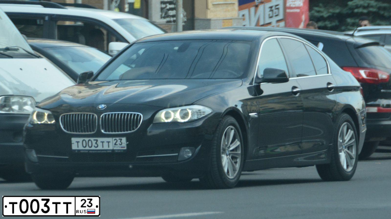 Фото автомобиля BMW SERIE 5, 2012 — госномер Т009ТТ23. Цвет: ЧЕРНЫЙ