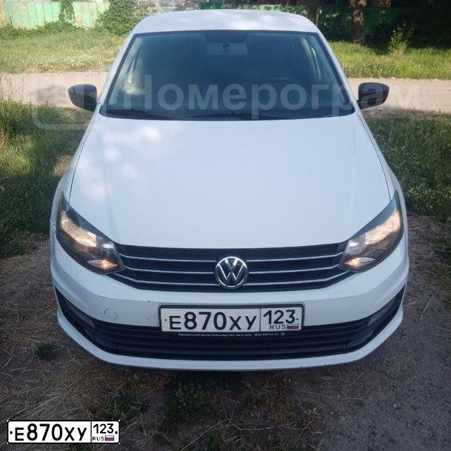 Фото автомобиля VOLKSWAGEN POLO, 2019 — госномер Н217ОА193. Цвет: Белый