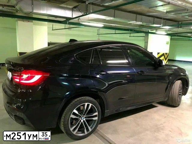 Фото автомобиля BMW X6, 2017 — госномер М251УМ35. Цвет: ЧЕРНЫЙ