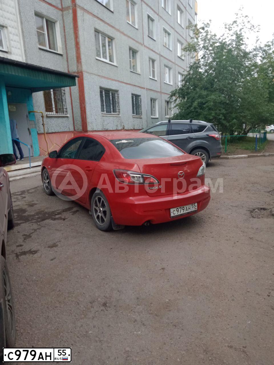 Фото автомобиля MAZDA 3, 2012 — госномер С979АН55. Цвет: КРАСНЫЙ