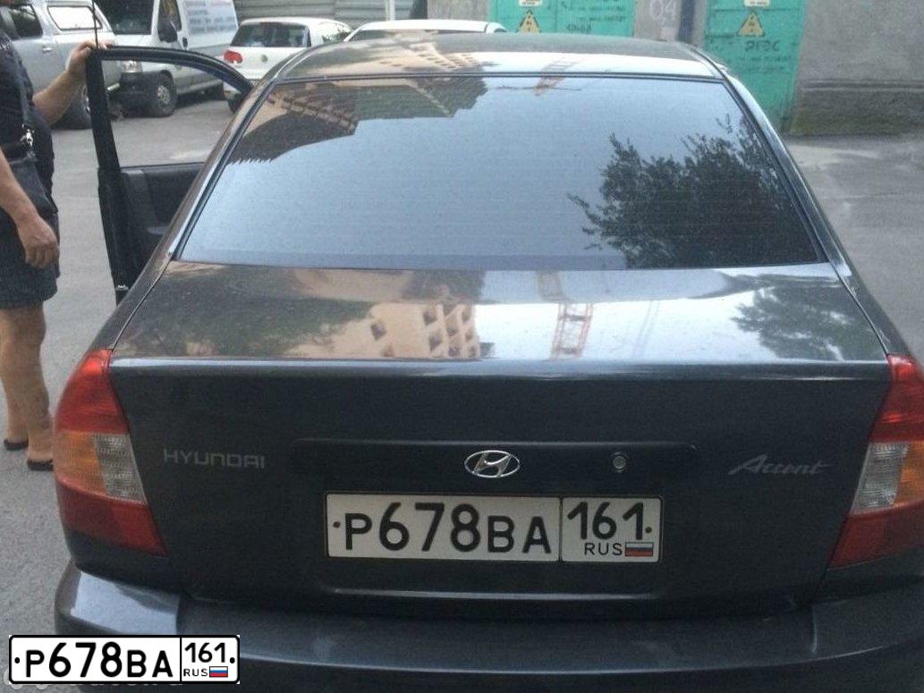 Фото автомобиля TAGAZ ACCENT, 2008 — госномер Р678ВА161. Цвет: ТЕМНО-СЕРЫЙ