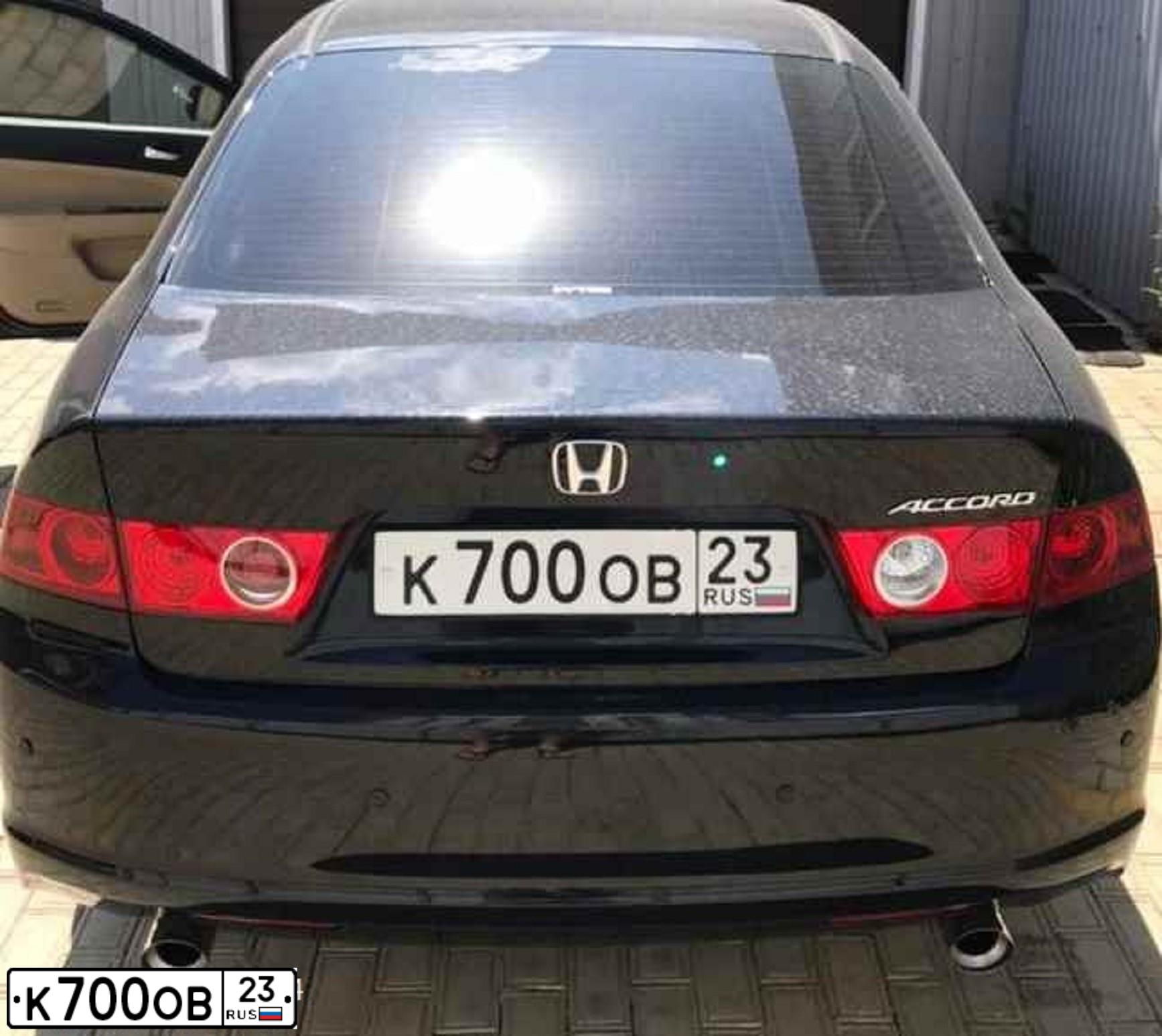 Фото автомобиля HONDA ACCORD, 2006 — госномер К700ОВ23. Цвет: ЧЕРНЫЙ
