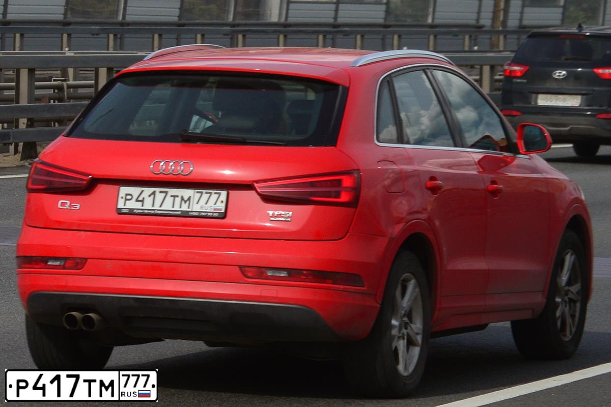 Фото автомобиля AUDI Q3, 2016 — госномер Р417ТМ777. Цвет: КРАСНЫЙ