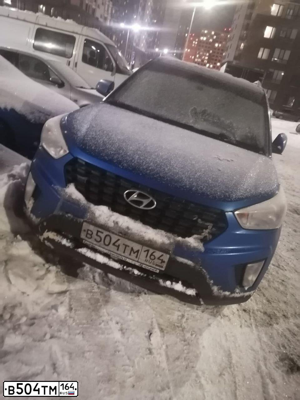 Фото автомобиля HYUNDAI CRETA, 2020 — госномер В504ТМ164. Цвет: синий