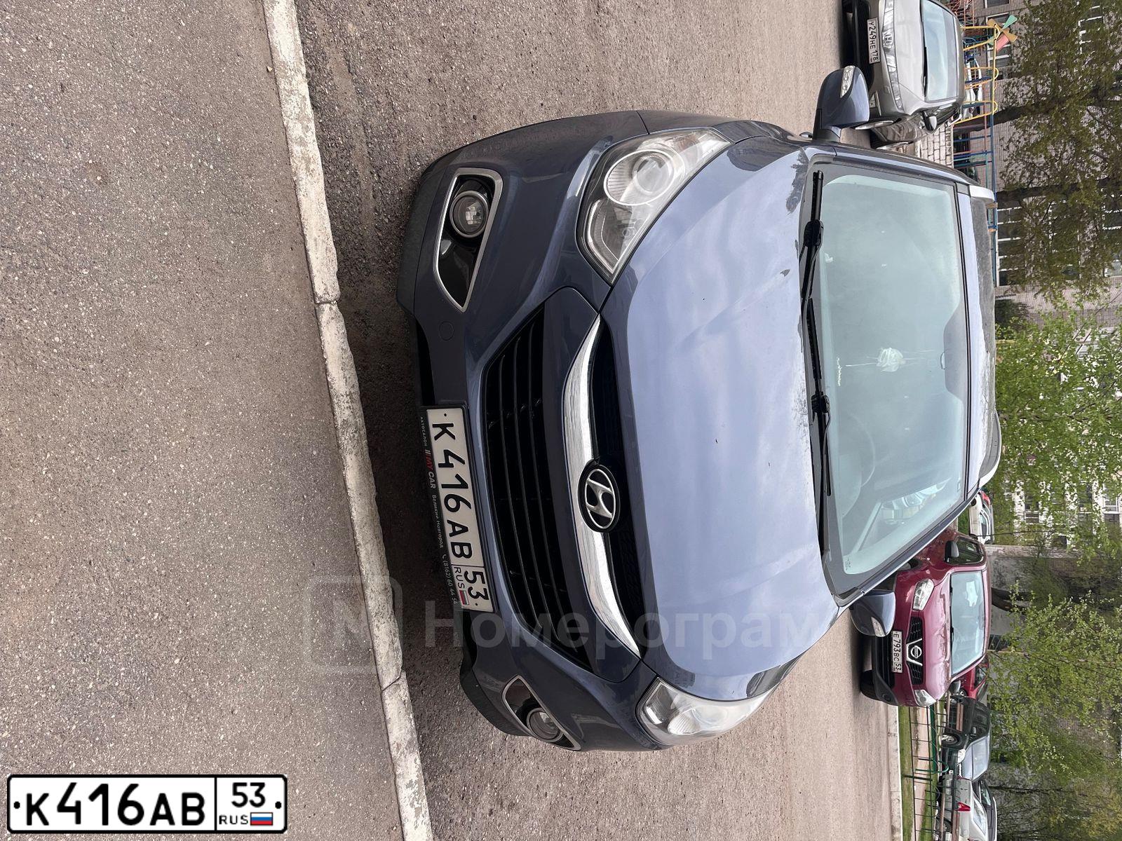Фото автомобиля HYUNDAI IX35, 2011 — госномер К416АВ53. Цвет: синий